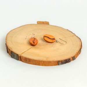 Aretes De Café Tallado